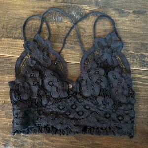 FP Movement by Free People Midnight Floral Lace Bralette